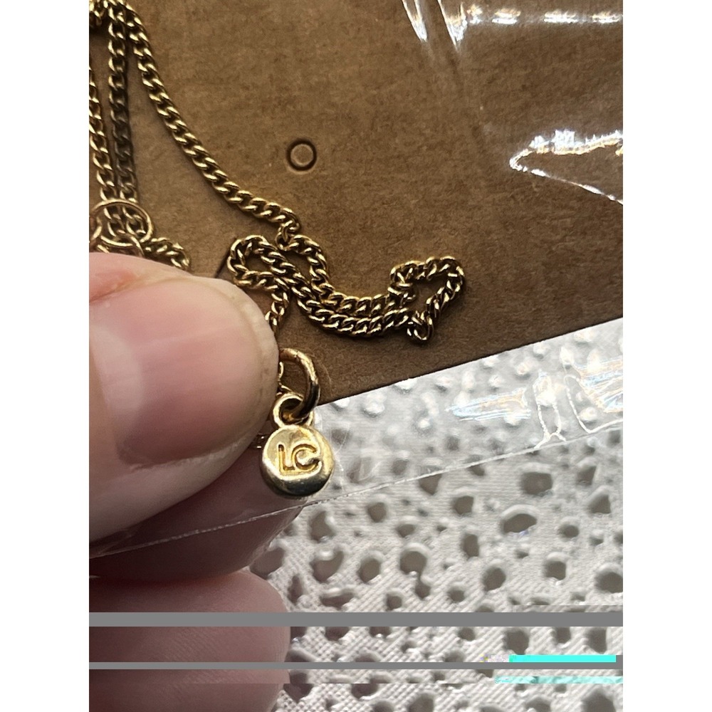 Lauren Conrad Gold Tone Necklace 32" W/ 3" Extender Pink/red Stones Single Layer - Picture 5 of 7
